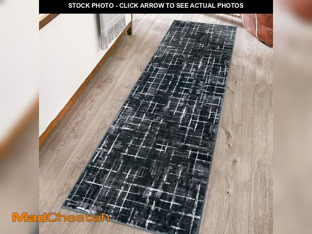 Lot 74-10826209 - SILOLOOM Vintage Washable Runner Rug 2x6, Charcoal Runners for hallways, Soft Kitchen Runner Rug Non...