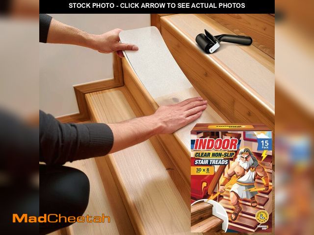 Lot 74-13713406 - Clear Stair Treads Non-Slip 30"x8" - 15-Pack Indoor Stair Grips Non Slip for Wooden Steps - Anti Sli...