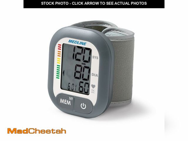 Lot 74-12703430 - Medline Digital Wrist Blood Pressure Monitor, Wearable, Digital LCD Display, Stores Up To 60 Reading...