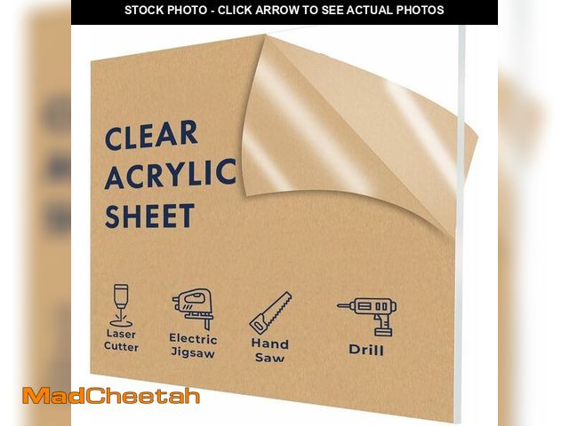 Lot 74-13331410 - Falken Design Clear Acrylic Sheet 24" x 36" x 1/16" - Plexiglass Panel for DIY Projects, Laser Cutti...