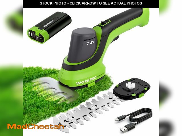 Lot 74-14066525 - WORKPRO 7.2V Handheld Grass Trimmer, 2-in-1 Cordless Hedge Trimmer &amp; Grass Shears with 2Ah Batte...
