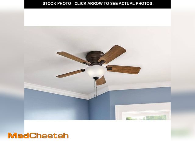 Lot 74-12691450 - Hampton Bay Hawkins III 44 in. LED Indoor Oil Rubbed Bronze Flush Mount Ceiling Fan with Light - UNU...