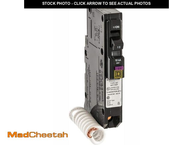 Lot 74-14364433 - Square D QO 15-Amp Single-Pole Dual Function CAFCI and GFCI Circuit Breaker (QO115DFC) - UNUSED