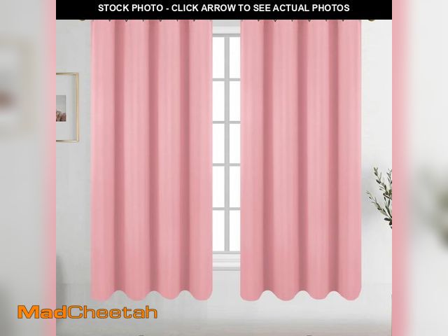 Lot 74-12325487 - Diraysid Pink Grommet Blackout Curtains for Bedroom Thermal Insulated Room Darkening Curtains Drapes...
