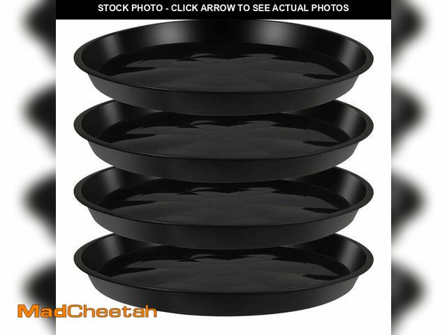 Lot 74-12667483 - topjuju 4 Pack 20 Inch Plastic Plant Saucers, Large Plant Trays to Catch Water, Plant Drip Trays, Th...