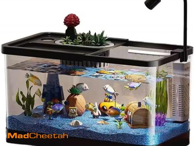 Lot 74-12510206 - (MISSING ACCESSORIES,) GarveeLife 4 Gallon Small Fish Tank, Betta Fish Tank kit with LED Light, Oxyg...