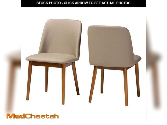 Lot 74-13796933 - Baxton Studio Lavin Beige Faux Leather Upholstered Dining Chairs (Set of 2) - UNUSED