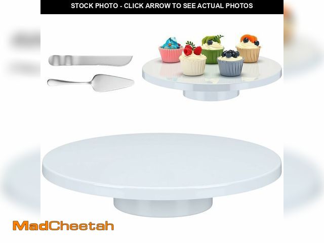 Lot 74-14274087 - Wenqik 14 Inch Metal Cake Stand with Cake Knife and Spatula, Round Dessert Table Display Stand Metal...