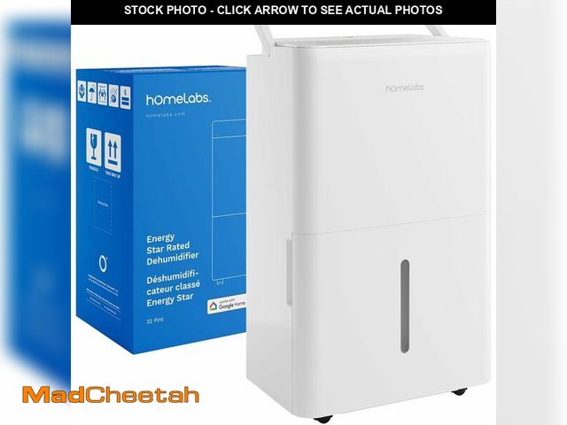 Lot 74-12633084 - hOmeLabs 32 Pint Wi-Fi Dehumidifier for up to 4,500 Sq Ft Rooms (MAX 80 Pint at 95 degreeF, 90% RH) ...