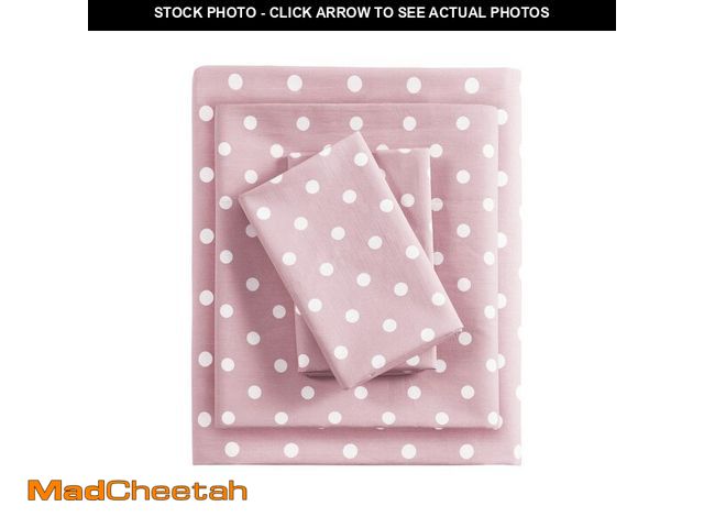Lot 74-13626129 - Intelligent Design Pink Queen Size Sheet Sets Kids Polka Dot Sheets for Girls 100% Cotton Percale So...