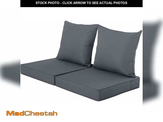 Lot 74-12719679 - Comcaver Outdoor Seat Cushion Set for Chair Sofa Couch, Fade Resistant Waterproof Bottom and Backres...