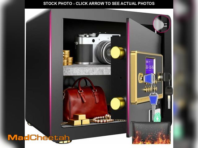 Lot 74-13061143 - SYSENFO 1.5 Cuft Home Security Safe Box with Digital Keypad, Adjustable Shelf, Fireproof &amp; Water...