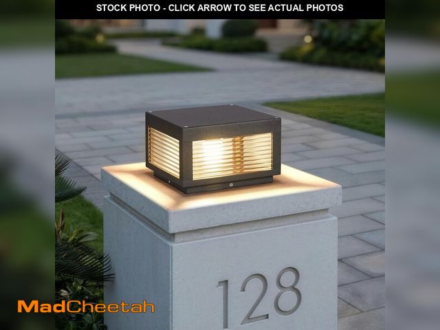 Lot 74-13819135 - VZVI 9.8'' Outdoor Post Lights Hard Wired, Glass Pillar Lights AC100-240V, IP54 Waterproof Column Li...