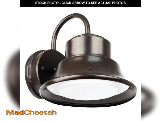 Lot 74-12142781 - 60-Watt Equivalent Integrated LED Bronze Dusk to Dawn Photocell Sensor Security Bell Outdoor Wall Pa...