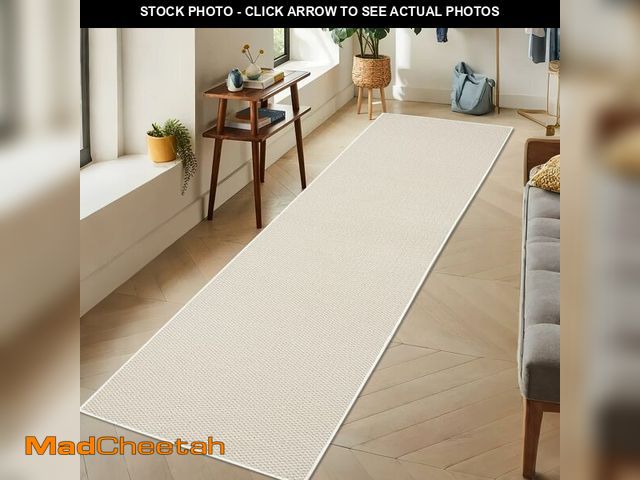 Lot 74-14269280 - Lacomfy Faux Jute Runner Rug 2x7Ft - Laundry Room Kitchen Sink Mat, Washable Area Rug for Bedroom, E...
