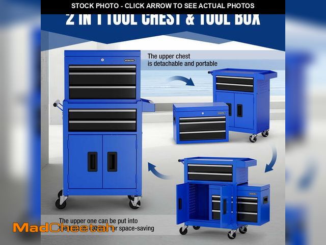 Lot 74-13045243 - (SOME DAMAGE) WORKPRO 20 inch 5-Drawer Rolling Tool Chest, Sliding Metal Drawer Rolling Tool Storage...