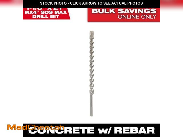 Lot 74-13692103 - Milwaukee 1-1/8 in. x 21 in. 4-Cutter SDS-MAX Carbide Drill Bit - UNUSED