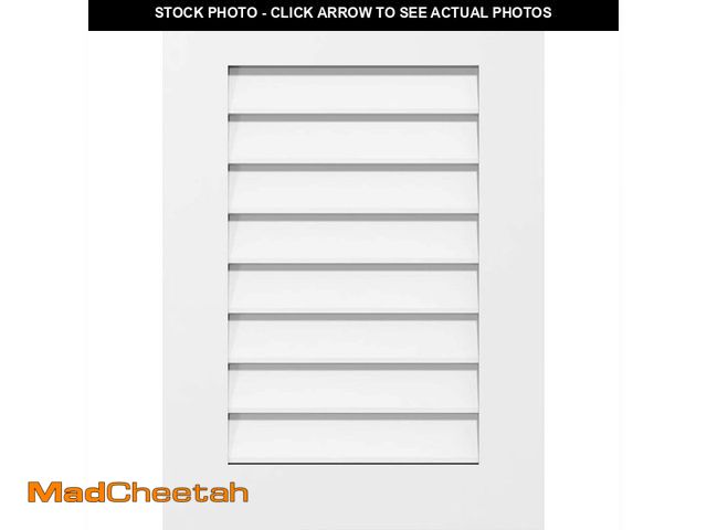 Lot 74-12266916 - Ekena Millwork GVPVE24X1401SN Vertical Surface Mount PVC Gable Vent, 24 W Inch x 14 H Inch, Factory ...