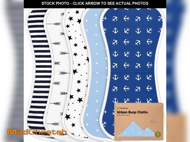 Lot 74-12311181 - Organic Burp Cloths Baby Boy &amp; Girl - 5-Pack Super Absorbent Cotton Burping Cloths for Babies, S...