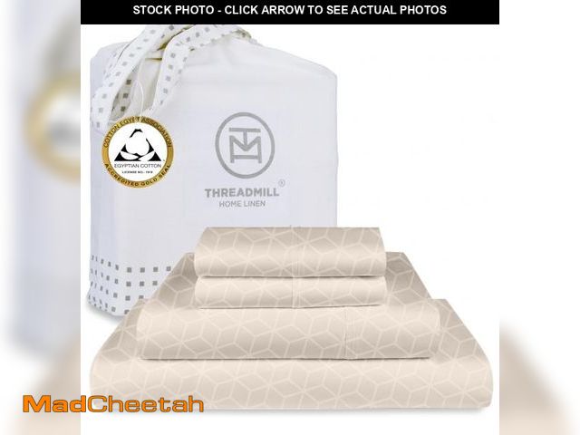 Lot 74-12443217 - Threadmill Egyptian Cotton Sheets for King Size Bed | 100% Certified Egyptian Cotton King Bed Sheets...