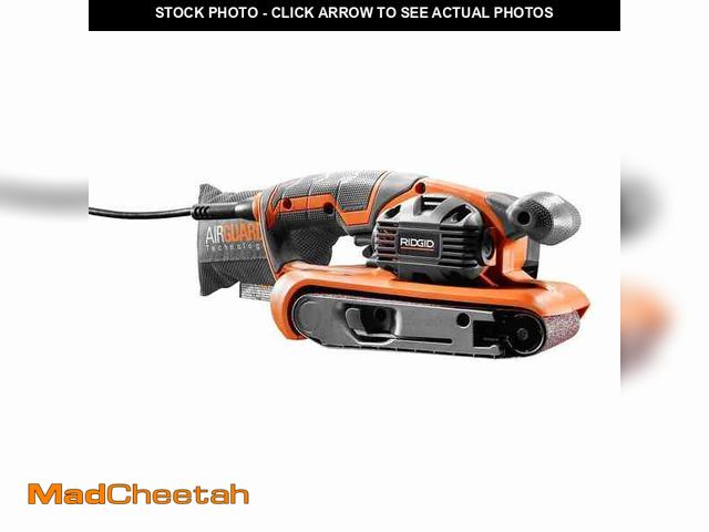 Lot 74-13692353 - RIDGID 6.5 Amp Corded 3 in.W x 18 in.L Heavy-Duty Variable Speed Belt Sander with AIRGUARD Technolog...