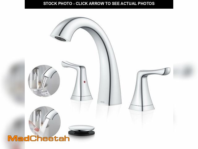 Lot 74-14298712 - KENES Bathroom Faucets for Sink 3 Hole, Chrome 8 Inch 2 Handle Widespread Bathroom Faucet, Bathroom ...