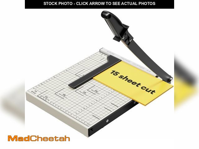 Lot 74-13572976 - Optomni Paper Cutter, 12-Inch Heavy Duty Guillotine Paper Cutter with 15 Sheet Capacity, Ideal Paper...