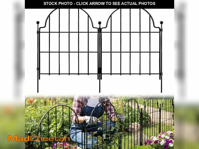 Lot 74-14286451 - Metal Garden Fence, 22 in(H) x 21.92 ft(L) Arched Rustproof Metal No Dig Fence Garden Fence Border, ...