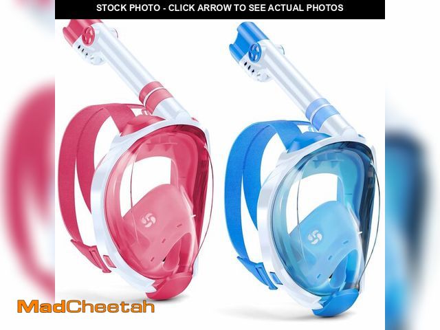 Lot 74-14341655 - WSTOO Kids Full Face Snorkel Masks,Suitable for Beginners Dry Top Snorkeling Gear,Can Your Mouth or ...