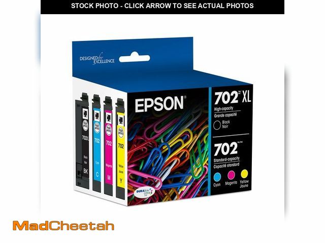 Lot 74-13714388 - EPSON 702 DURABrite Ultra Ink High Capacity Black &amp; Standard Color Cartridge Combo Pack (T702XL-...