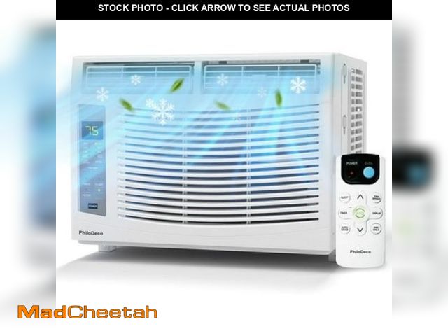 Lot 74-12144654 - PhiloDeco 6000 BTU Window Air Conditioner Cool to 250 Sq Ft Intelligent  LED Remote Control  Easy to...