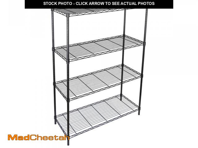 Lot 74-12490943 - HomGarden 4-Tier Wire Shelving Storage Unit, Heavy-Duty Organizer Wire Rack W/ Adjustable Shelves, 3...