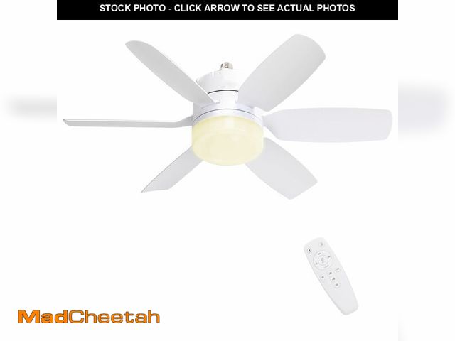 Lot 74-14208509 - Fanspex 20.5'' Socket Ceiling Fan Light, 5 Fan Speeds with 3 Colors Adjustable Light, 8 Hours Timer ...