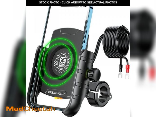 Lot 74-12433920 - BRCOVAN Motorcycle Phone Mount Holder with Qi 15W Wireless Charger &amp; PD/USB-C 20W Fast Charging ...