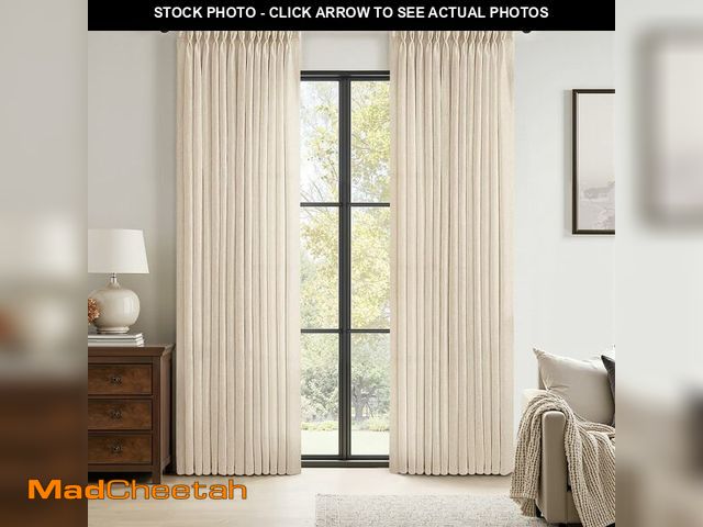 Lot 74-14211380 - MIULEE Pinch Pleated Linen Curtains 90 Inches Long 2 Panels for Bedroom Living Room, Soft Thick Line...
