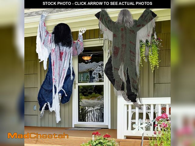 Lot 74-12604216 - JOYIN 2 Pack 47" Halloween Climbing Zombies Wall Decoration Outdoor, Halloween Climbing Dead Zombie ...