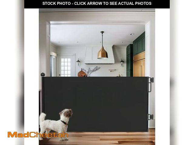 Lot 74-12155511 - Ophanie Retractable Baby Safety Gate Mesh Pet Gate 33  Tall  Extends to 55  Wide  Black - UNUSED