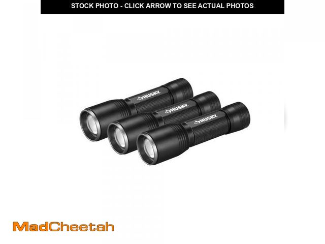 Lot 74-6292801 - (SET OF 2) Husky 750 Lumens Focusing Aluminum LED Flashlights 3 Modes Impact and Water Resistant wit...