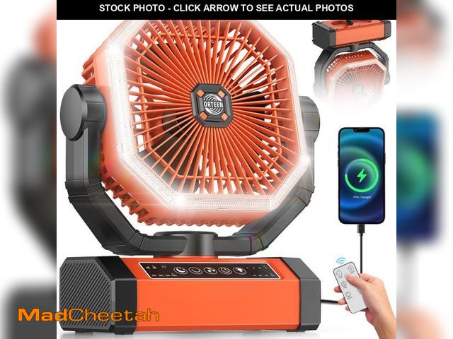 Lot 74-12303910 - Battery Powered Fan - 9-Inch Rechargeable Fan Portable, 20000mAh(60Hrs) Camping Fans for Tent, Auto ...