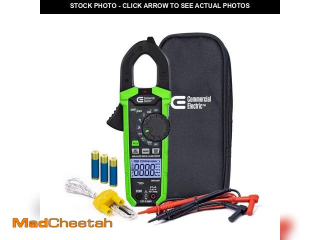 Lot 74-12557168 - Commercial Electric 400 Amp AC/DC True RMS Digital Clamp Meter with Temperature - UNUSED