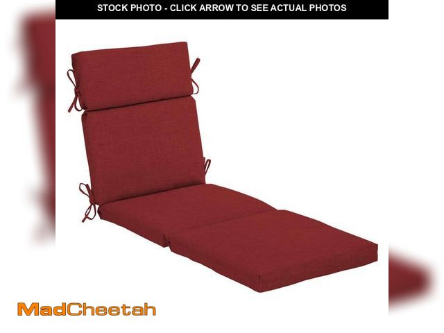 Lot 74-14290675 - ARDEN 22 in. x 77 in. Outdoor Chaise Lounge Cushion in Ruby Red Leala - UNUSED