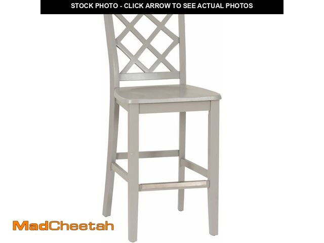 Lot 74-14348981 - Powell Morgan Grey X-Back Wooden Counter Stool with Kick-Plate - USED
