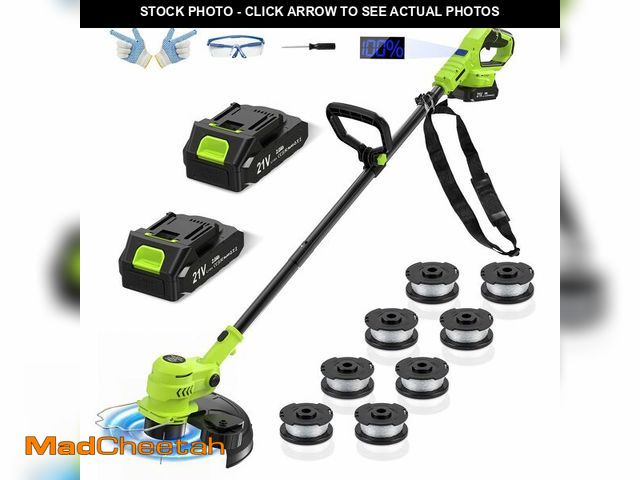 Lot 74-14154574 - VOERJIA 21V Battery Weed Eater &amp; String Trimmer, Lightweight 2-in-1 Electric Weed Wacker, Wheele...