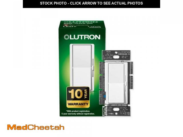 Lot 74-12532762 - Lutron Diva LED+ Dimmer Switch for Dimmable LED and Incandescent Bulbs, 150-Watt/Single-Pole or 3-Wa...