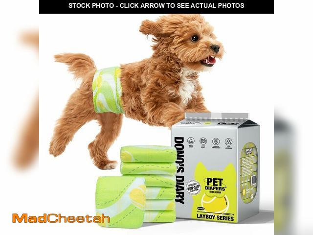 Lot 74-12711231 - Dono Dog Diapers Male 60ct, Disposable Non-Slip Male Dog Wraps, Super Absorbent Puppy Diapers with R...