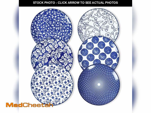 Lot 74-13719554 - Selamica Ceramic Dessert Plates,7 Inch Small Plates, Appetizer Plates for Kitchen, Set of 6, Microwa...