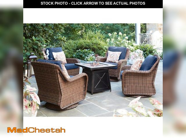 Lot 74-14242370 - Hampton Bay Crossridge 30.00 in. W 50000 BTU coating Steel Propane Outdoor Fire Pit Table with Lava ...