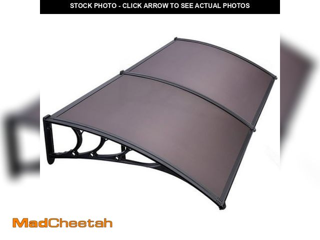 Lot 74-12421305 - SPECSTAR Polycarbonate Window Door Awning Canopy Brown with Black Bracket 40 Inch X 80 Inch - UNUSED