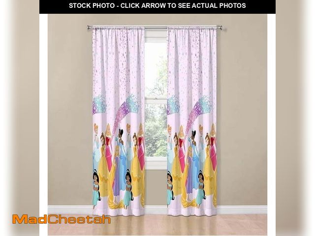 Lot 74-13061164 - Disney Princess Rainbow Stars 2 Panels Drapes Set - 84 Inch Long - Girl Room Accessories - UNUSED