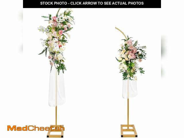 Lot 74-14206554 - Bazen Balloon Arch Kit, Balloon Arch Stand Set of 2 with Metal Square Base Balloon Arch Frame Floral...